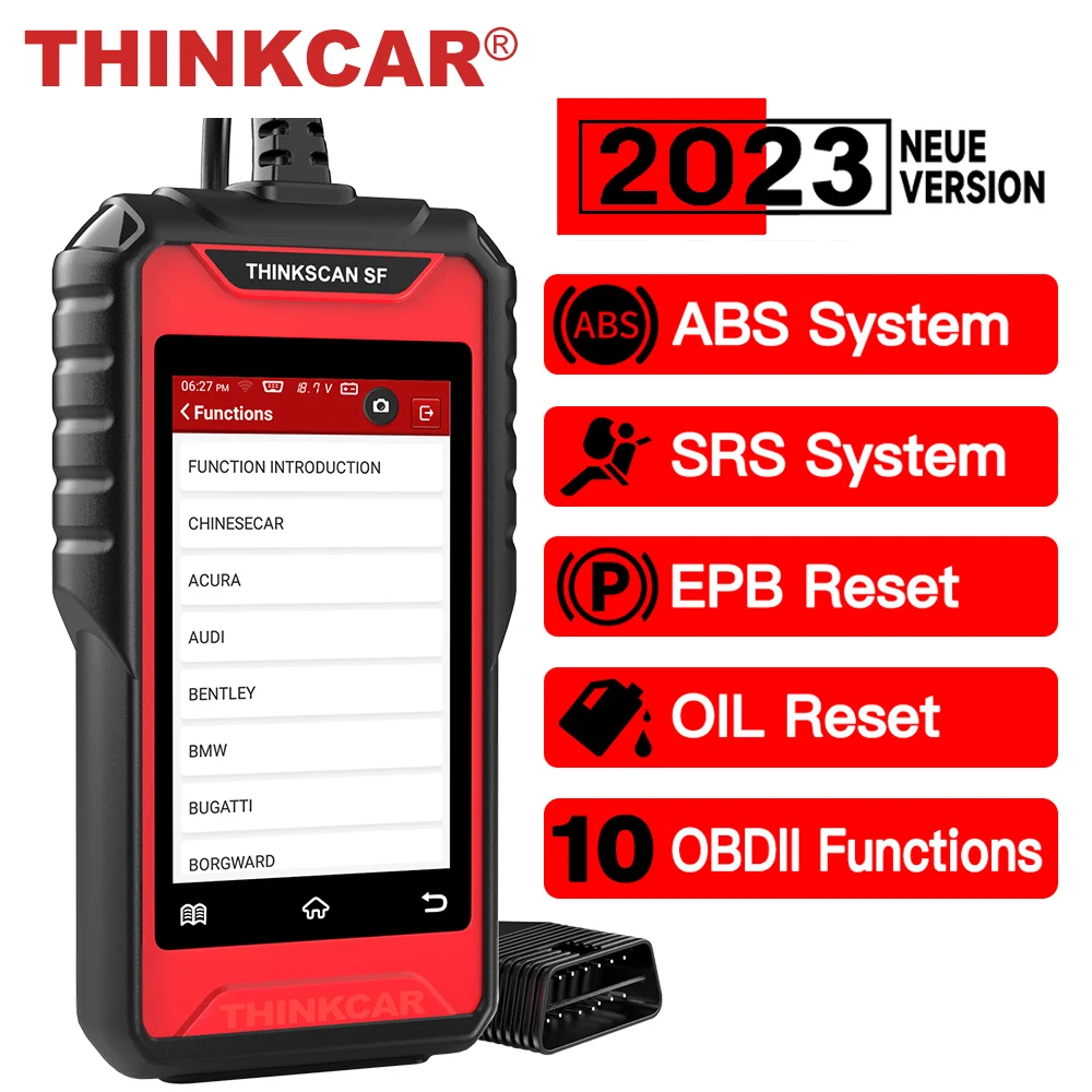 

Thinkcar SF100 OBD2 Scanner ABS Airbag Systems Diagnostic Tool Code Reader EPB Oil Reset OBD 2 Automotive Scanner PK CR619