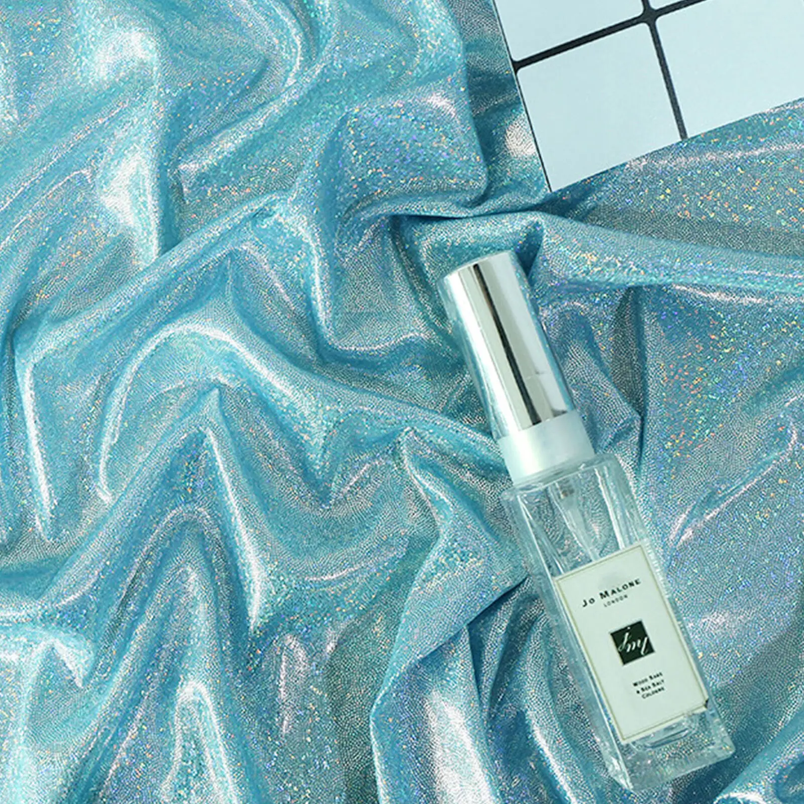 Glitter Laser Iridescent Holographic Polyester Fabric