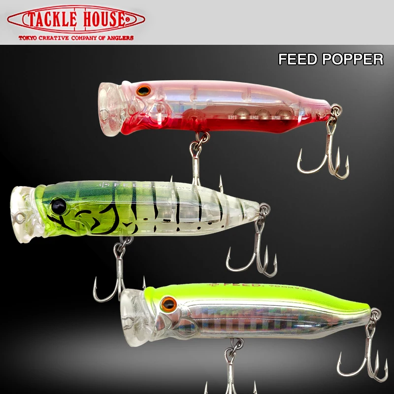 

Tackle House Feed Popper Fishing lures Topwater Floating Wobbler Hard bait for Fishing lure Bait 100% original 9.5g 70mm