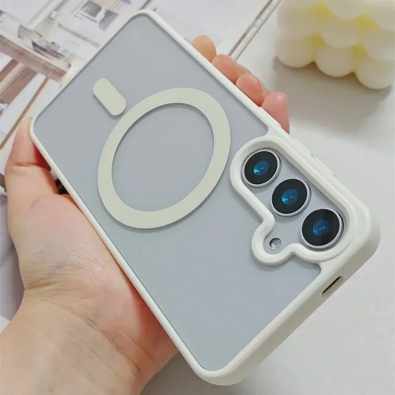Luxury Magnetic Transparent Phone Case - Wireless Charging Acrylic Protective Cover