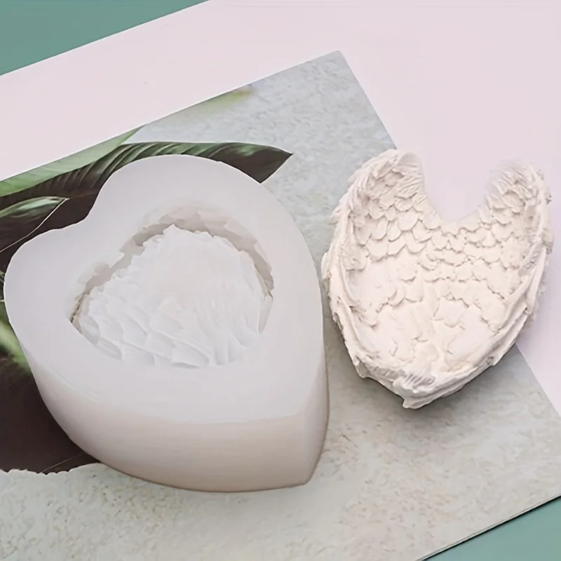 Mold Wings Love Mirror Tray Feather Mirror Silicone Mold