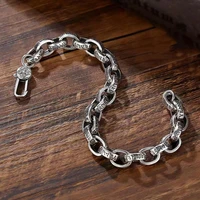 Bracelet Mantra à Six caractères en argent Sterling S925 pour hommes et femmes, haute qualité, prix d'usine, rétro, tendance, bijoux cadeau, nouvelle collection 2023 5
