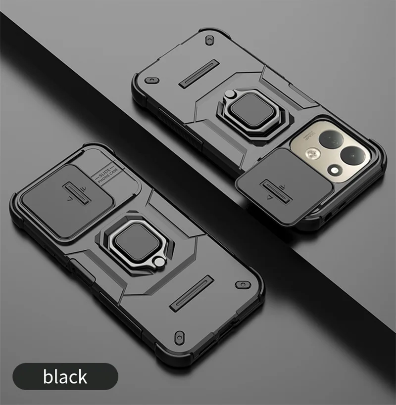 Armor Shockproof Case with Ring Stand and Magnetic Holder, Protective Cover