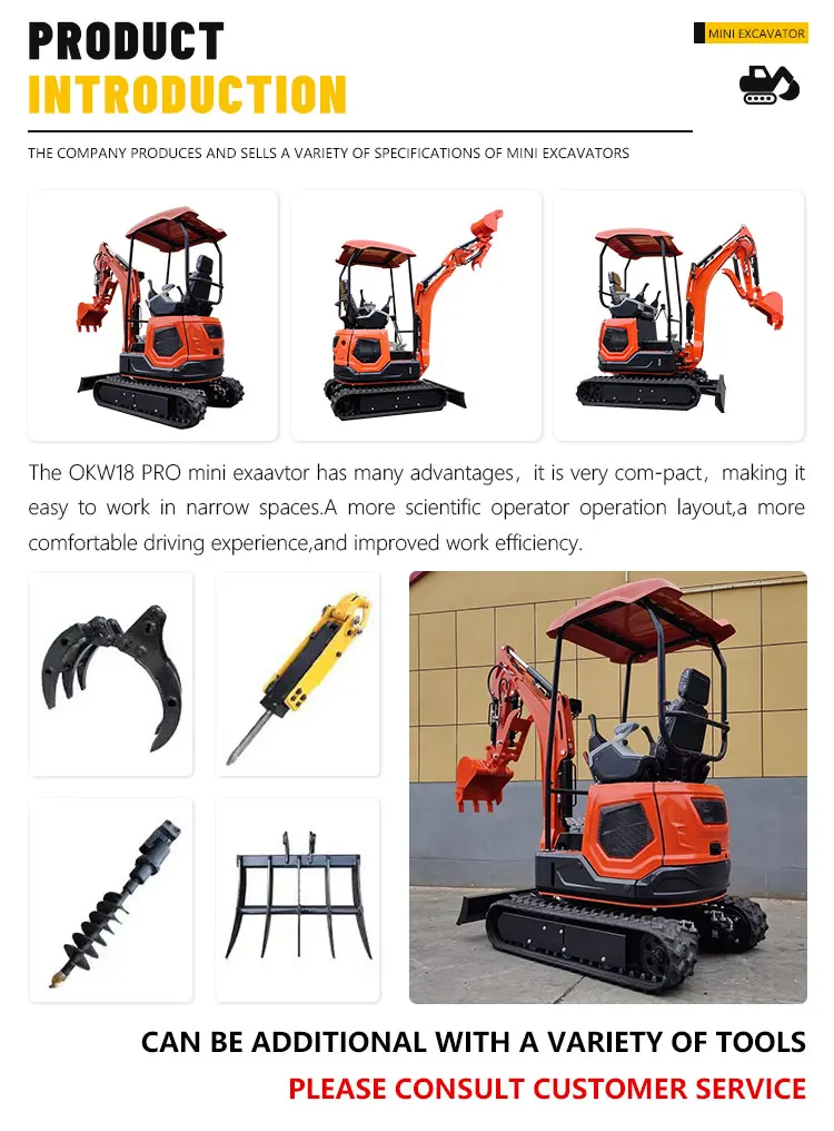 Minibagger 1,8 Tonnen, neuer Kettenbagger 1 Tonne, 2-Tonnen-Baggermotor für landwirtschaftliche Nutzung, 60 % Rabatt. – Detail 3