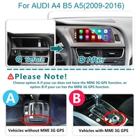 Autoradio Android 15 12G256G avec Carplay sans fil, écran multimédia 8,8'' pour Audi A4 B8 2009-2016, navigation Bluetooth 2