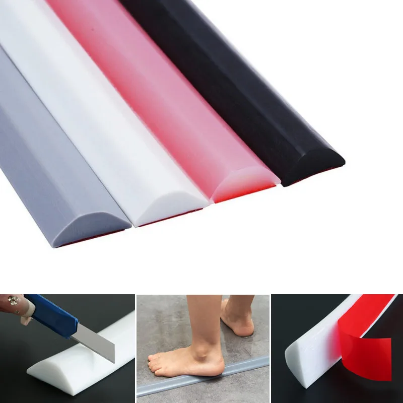 Bathroom Water Stopper Water Silicone Water Retaining Strips Dry &Wet