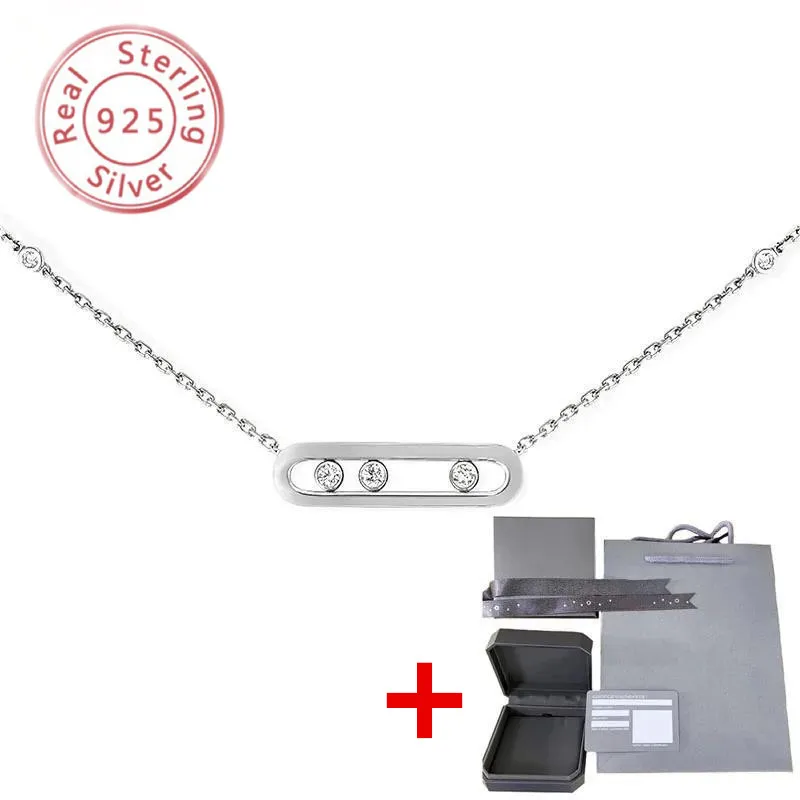 

High quality 925 Sterling Silver Move Uno a Necklaces For Women Chain Luxury Brand Jewelry Couple Gift
