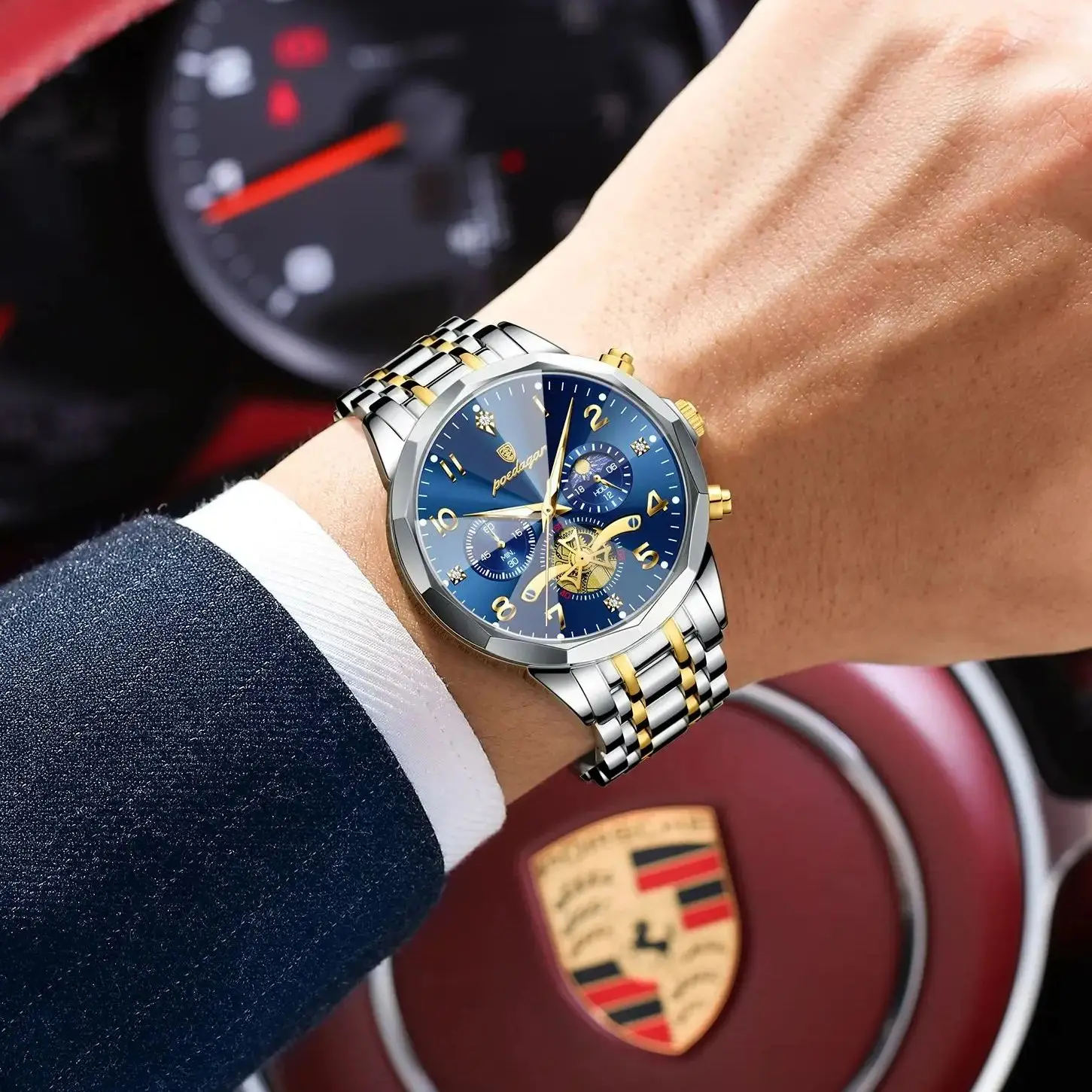 POEDAGAR Orologio al quarzo di lusso Orologio sportivo militare per uomo Impermeabile Luminoso Data Cronografo Orologi in acciaio inossidabile – acquista a prezzi convenienti sul marketplace