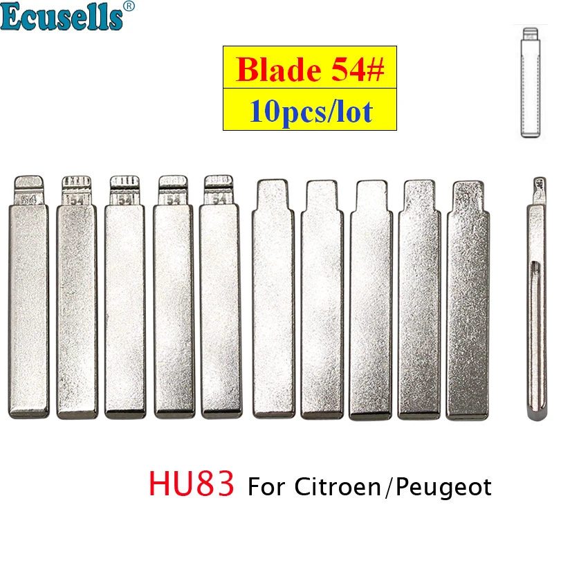 

10 шт./лот универсальный ключ лезвие 54 # откидной автомобильный ключ чистый № 54 HCA/HU83 откидной ключ лезвие с канавками для Citroen для Peugeot