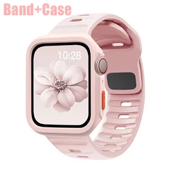 Candy Silicone Case and Strap for Apple Watch - Vibrant Rubber Band Accessory (Pink)