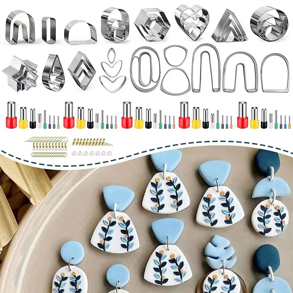 【New】126pcs Clay Tools Set 36 Shapes Stainless Steel Clay Molds & 40 Circle Shape Cutters Suitable for Jewelry Making Handcraft