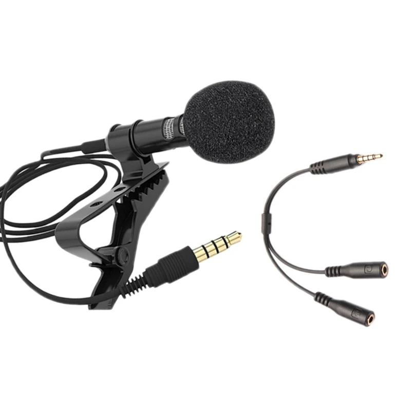 Lavalier Mobile Phone Microphone Mini Recording Karaoke Small Microphone With 3.5 Audio Cable For Interview Conference gaming mic