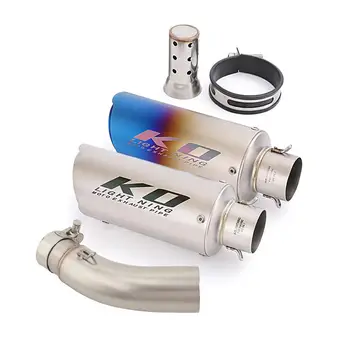 51MM For VOGE Q250 2023 Motorcycle Exhaust Muffler Mid Link Pipe Connect Tube Silencer Tips With DB Killer Stainless Steel