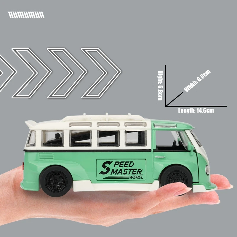 1/32 フォルクスワーゲン T1 ミニバスサンバ JDP 修正されたおもちゃの