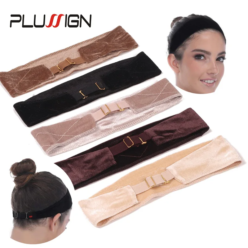 

New Invisible Wig Hair Band Plussign Wig Grip Headband For Lace Frontal Wigs 1Pcs/Lot Nude Non-Slip Velvet Wig Band To Hold Wig