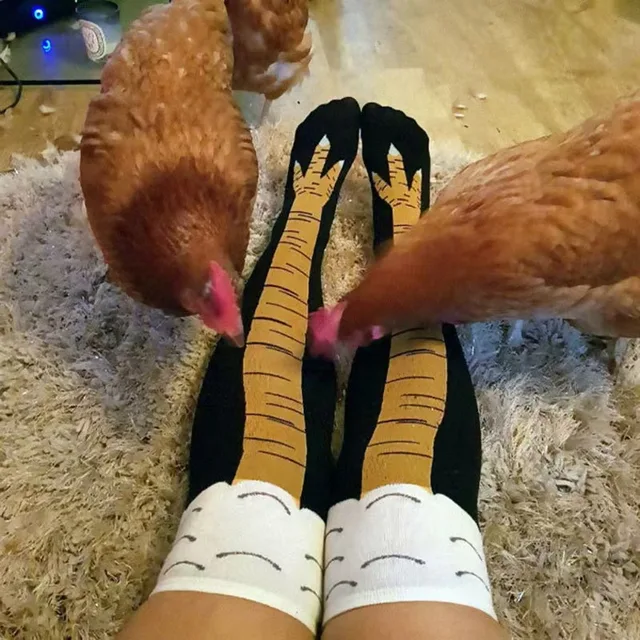 Funny Cartoon Cosplay Chicken Leg Socks Thin Women High Flexibility Chicken Feet Toe Thigh High Sock Gift For Women 2