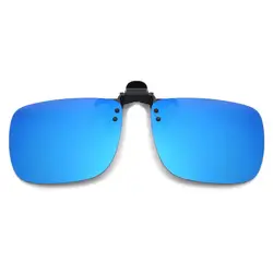 Men's Polarized Night Vision Rimless Rectangle Sunglasses with Yellow Anti - Glare Lenses and UV400 Protection (Blue)