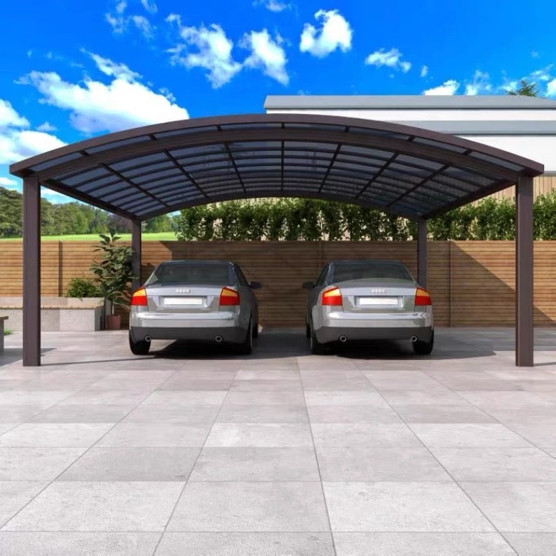 Wind And Snow Resistance Car Cover Carport With Arched Roof Aluminum Carport Canopy Garages