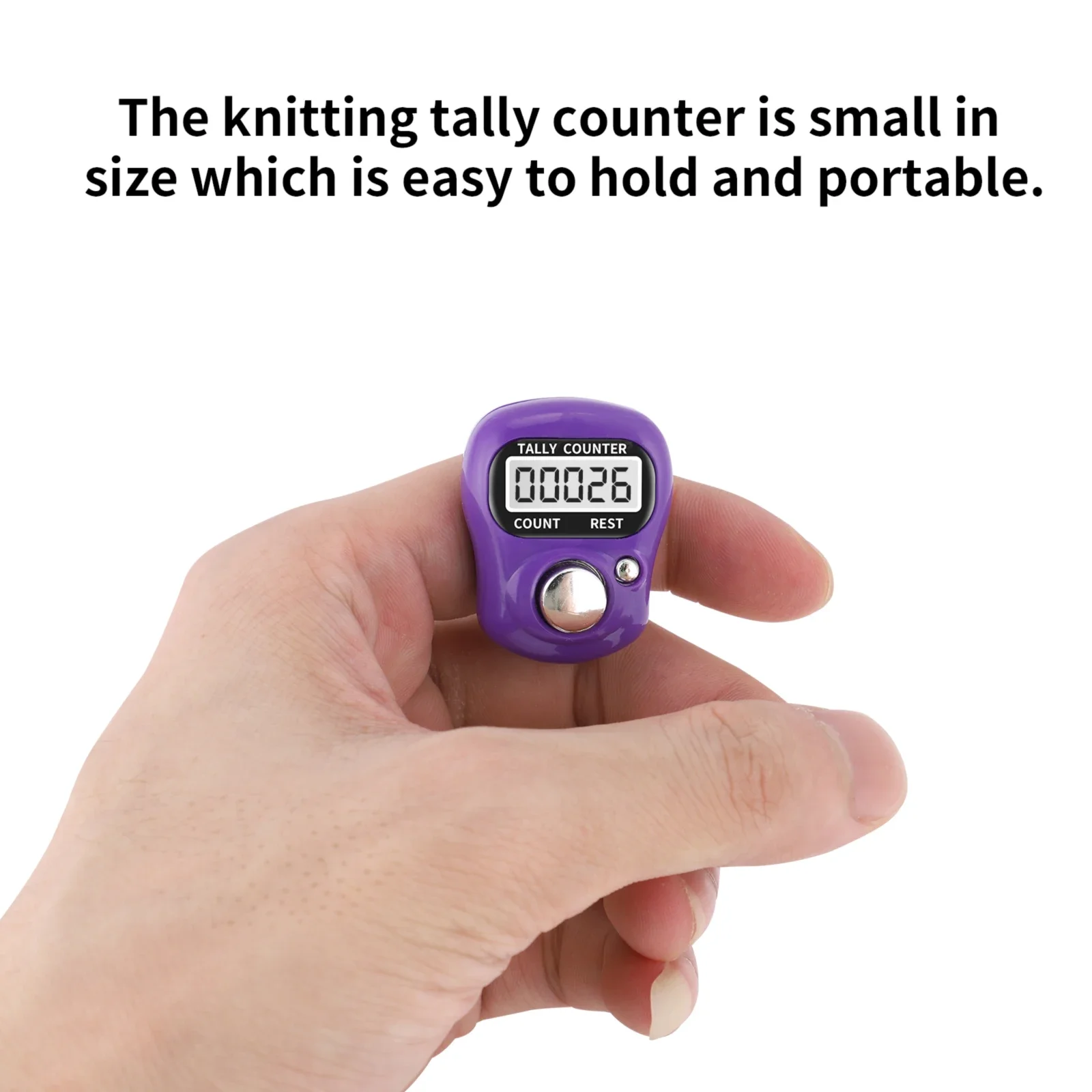 

Useful Hand Held Digital Display Knitting Crochet Amigurumi Purple/Green Stitch Row Tally Counter