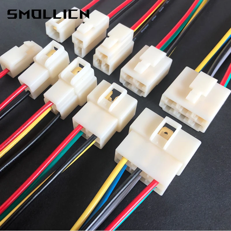 1 Set 1 2 3 4 6 8 9 Pin 6.3mm Electric Vehicle Connector High Current Equipment Wiring Harness Male Female Plug Car Butt Joint