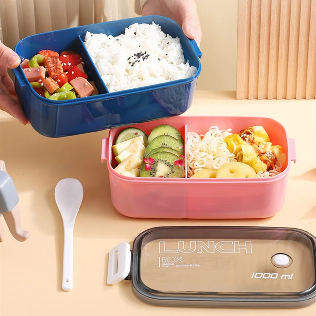 Plastic Lunch Box Portable for Kids Adult Office 1100ml/1000ml 2