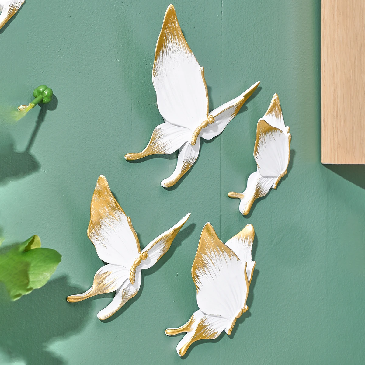 5 pieces, creative resin material handcrafted butterfly set for home decoration wall hanging