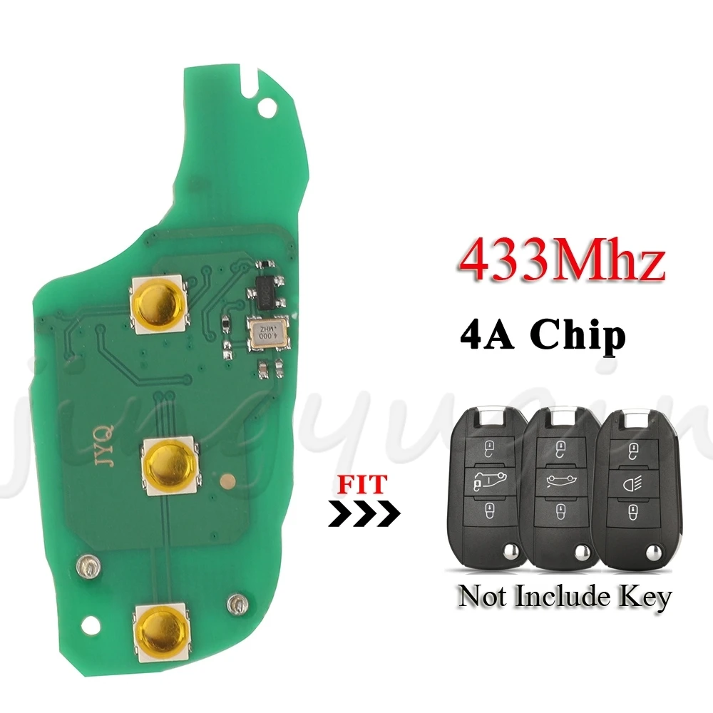 Jingyuqin 3 Tasten Fernbedienung Auto Schlüssel Platine Fob 433,92 MHZ FSK 4A Chip Für Peugeot 208 2008 308 508 Citroen C3 C4 C5 Nur PCB – Detail 1