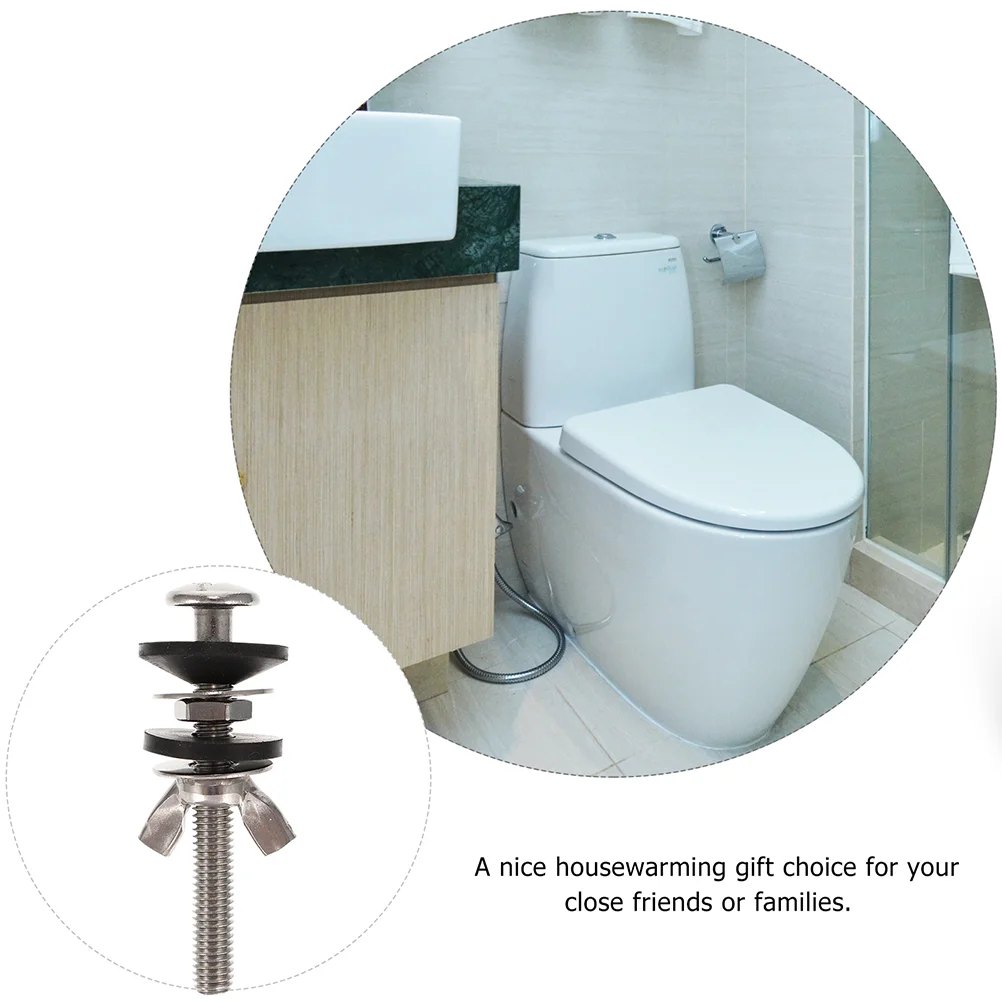 2 Pcs Stainless Steel Rubber Toilet Seat Bolts Universal Hinges Closestool Mount Screws Toilet Fixing Parts Bathroom Fixture