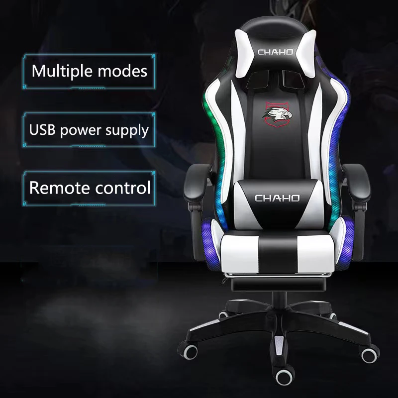 Tanie Nowy fotel gamingowy LED, relaksujące krzesło dla gracza, wielokolorowy fotel