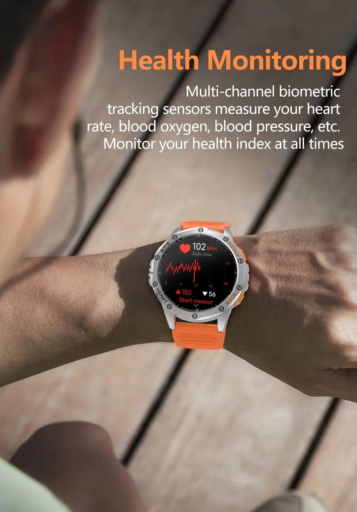 K67 Smart Watch Amoled LED Flashlight Compass Barometric