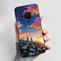Soft Black Jelly Phone Case with Cute Milk Tea Rabbit Pattern for ZTE Blade A76 5G (HEI - TPU201)