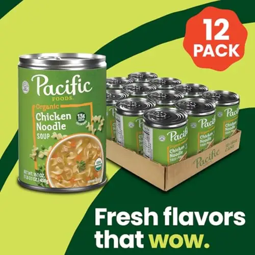 Pacific Foods Organic Chicken Noodle Soup 16.1 oz Can Pack of 12 - Image 3