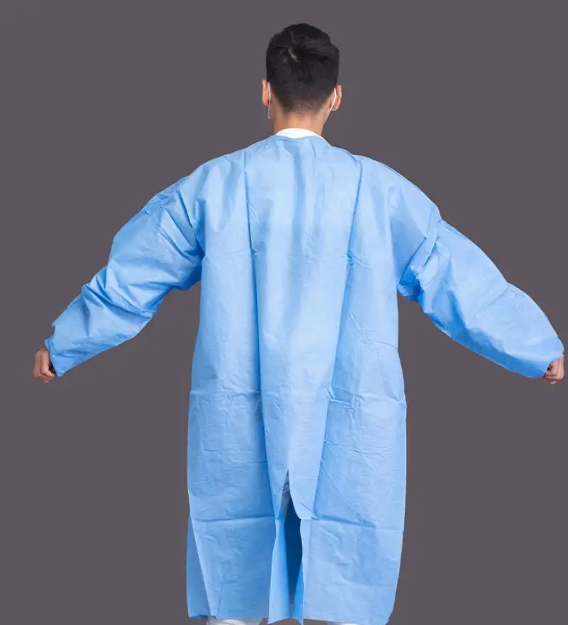 Disposable Non-Woven Experimental Gown Coat One-Piece Protective Clothing Antifouling Breathable Thickened Isolation Clothing
