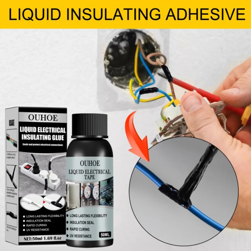 1PC 50ml Insulation Electrical Sealant Liquid Tape Paste Waterproof Anti UV Fast Dry Lamp Board Electronic Sealant No Corrosion