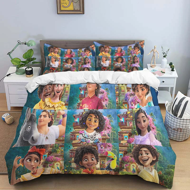 thumbnail image 1 of Disney Cartoon Encanto Print Three Piece Bedding Set Cover Set With Pillowcase Children or Adults for King Queen Full Twin Size, 1 of 5