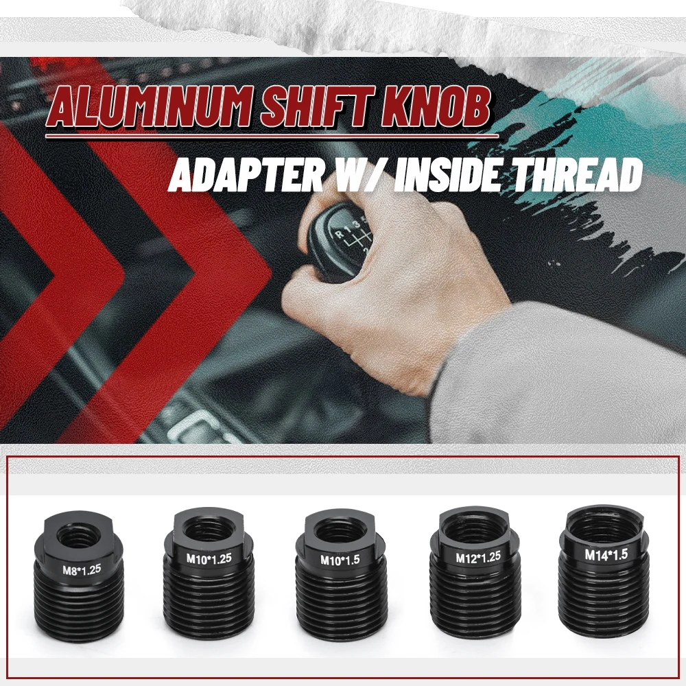 Aluminum Shift Knob Adapter M8x1.25/M10x1.25/M10x1.5/M12x1.25/M14x1.5