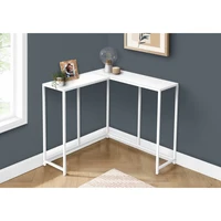 Accent Table, Console, Entryway, Narrow, Corner, Living Room, Bedroom, White Laminate, White Metal, Contemporary, Modern 2