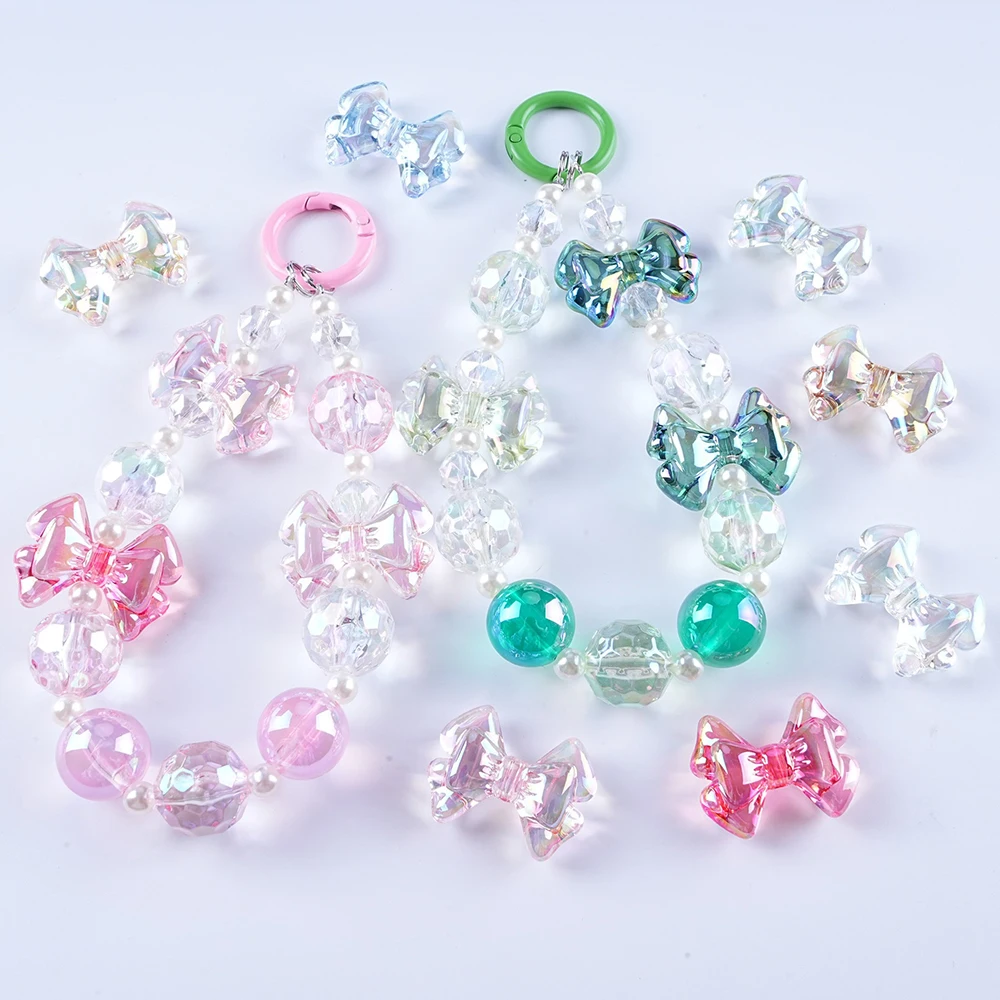 UV Transparent Butterfly Bow Acrylic Beads - Jewelry Making & DIY Accessories