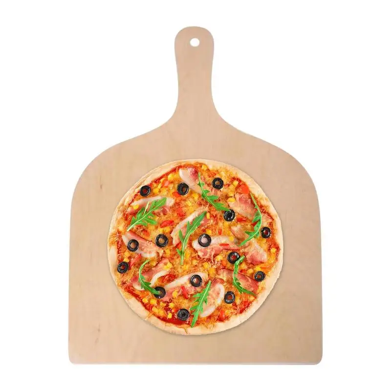 PizzaPeel16InchGradeWoodenPizzaCuttingBoardWoodenHandleTransferPizzaSpatulaAnti