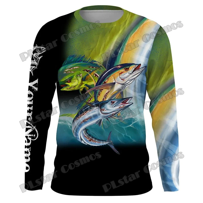 Tuna, Mahi Mahi, Wahoo Fishing Customize 3D Printed Fashion Men's Crew Neck Sweatshirt Unisex Casual Long-sleeved Pullover QDY58