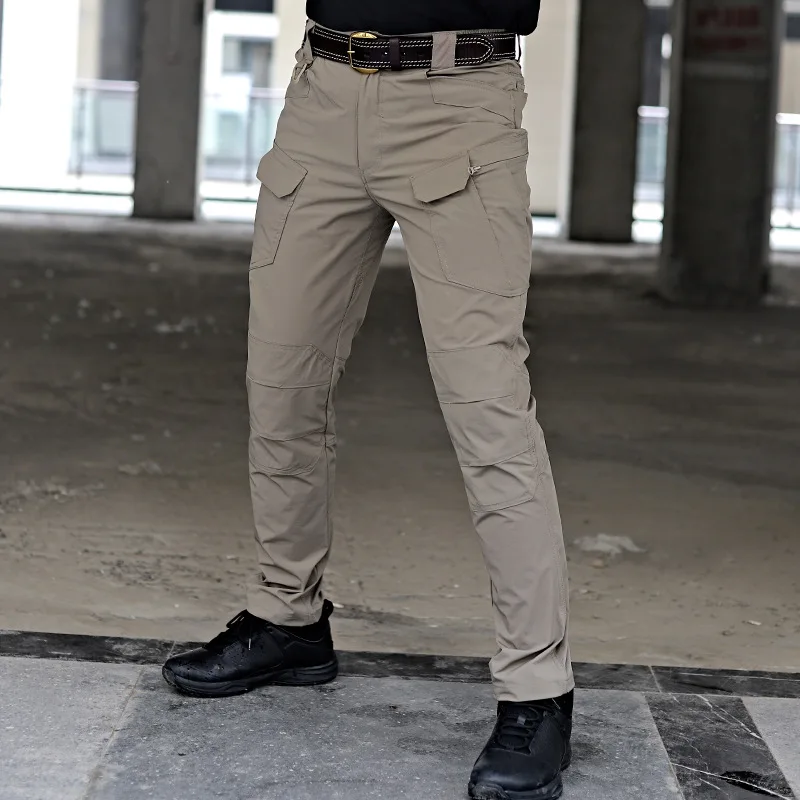 

Mens Tactical Pants Multiple Pocket Elasticity Military Urban Commuter Tacitcal Trousers Men Slim Thin Quick Drying Pant 4XL