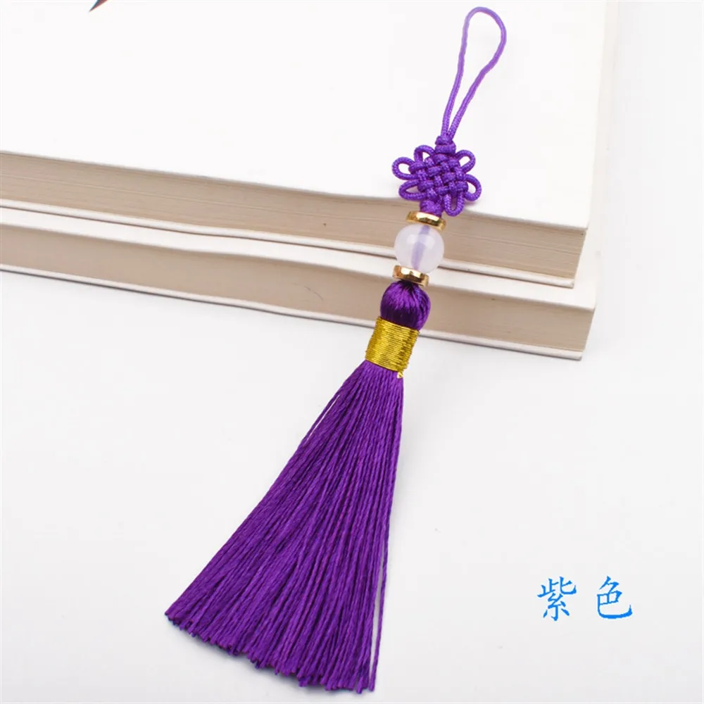 2 ~ 20 stücke Jade Perlen Quaste Chinesischen Knoten Seide Quasten DIY Handwerk Geschenk Schmuck Machen Ohrringe Zubehör Kleidung Anhänger decor – Detail 2