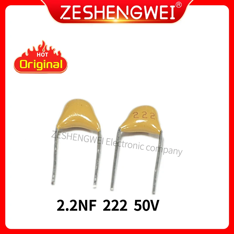 100PCS Monolithic Capacitor 2.2NF 222 50V Pin Pitch 5.08 MM ± 5% The Infinite Capacitance 100pcs monolithic capacitor 20pf 200 50v pin pitch 5 08 mm ± 5% the infinite capacitance