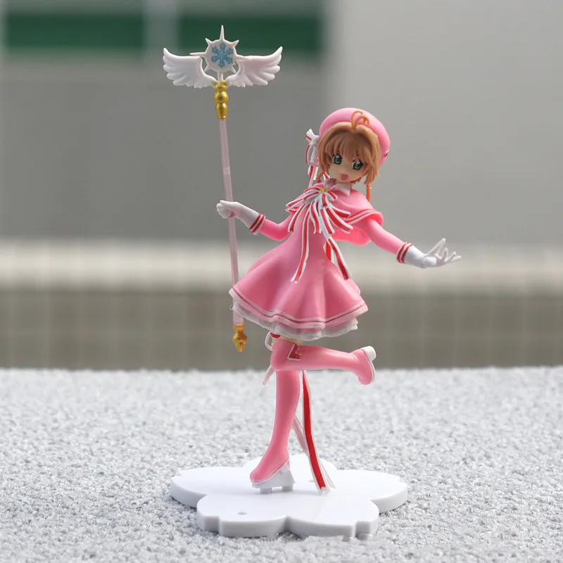 Anime Niedliche Rosa Card Captor SAKURA Actionfiguren Modelle PVC-Figur Modell Auto Tortendekoration Zauberstab Mädchen Spielzeug Geschenk