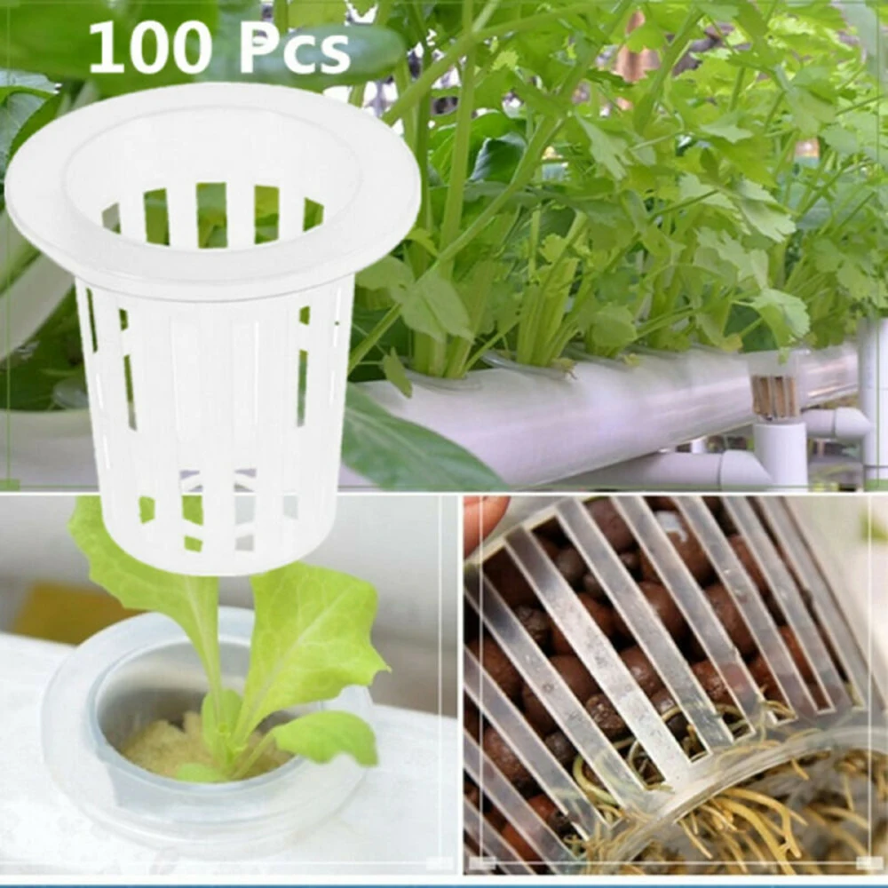 100Pcs Hydroponic Colonization Net Basket Plant Nursery Cup Pot Aeroponic Vegetable Planting Grow Soilless Culture Veg Net Cup hydroponics growing kit hydroponic garden kit