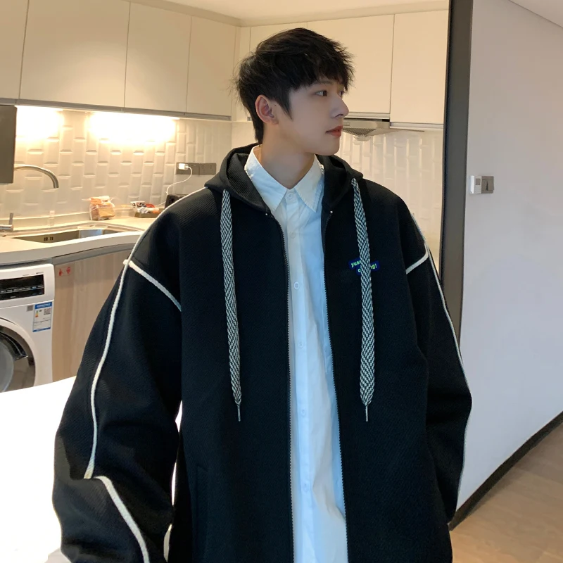 

LAPPSTER-Youth Y2k Streetwear Oversized Full Zip Hoodie 2023 Pullover Korean Fashions Hooded Hoodies Casual Vintage Sweatshirts