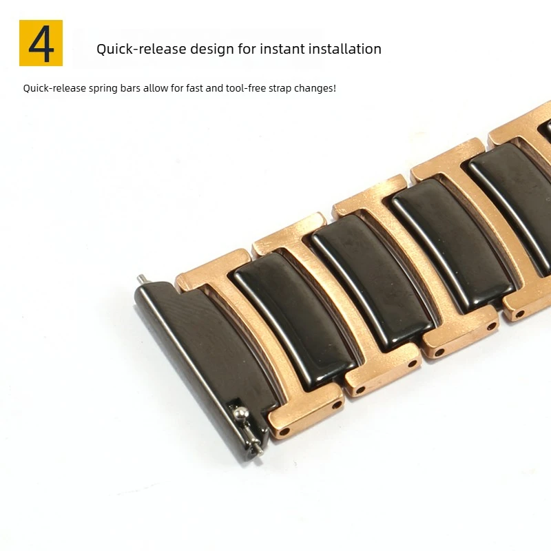 Elegant Stainless Steel Ceramic Watch Strap