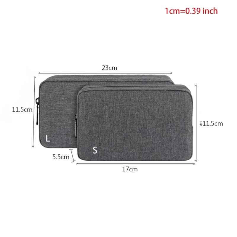 Q39D Electronics Organizer Cable Organizer Bag Polyester Travel Cable Storage Pouch for USB Wire Laptop Charger