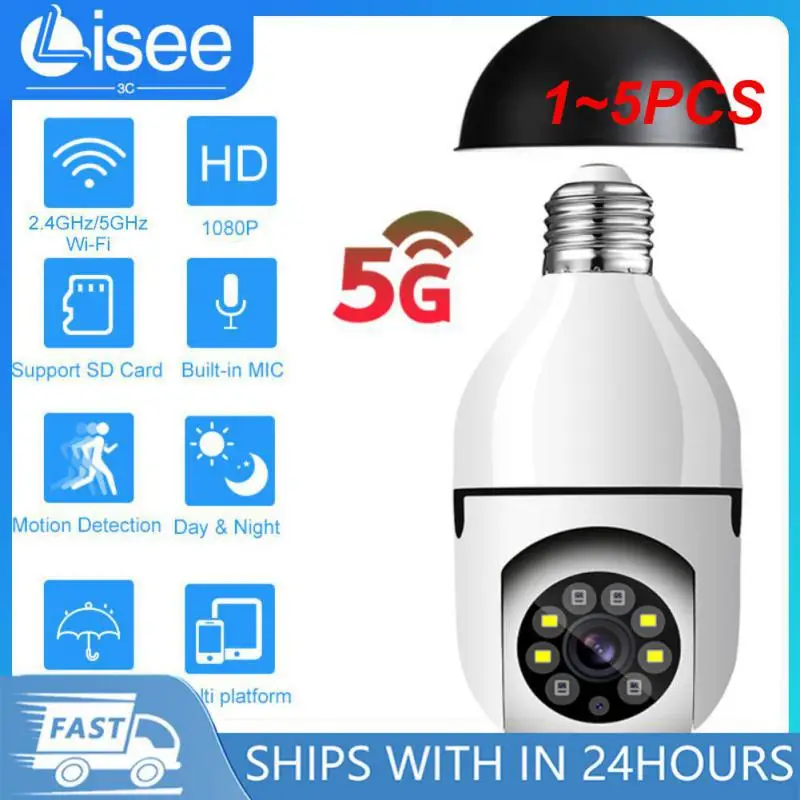 

1~5PCS 1080P WIFI Camera A6 Wireless Light Bulb Camera LED Night Vision Smart Home Security Cam E27 Connector Remote Monitoring