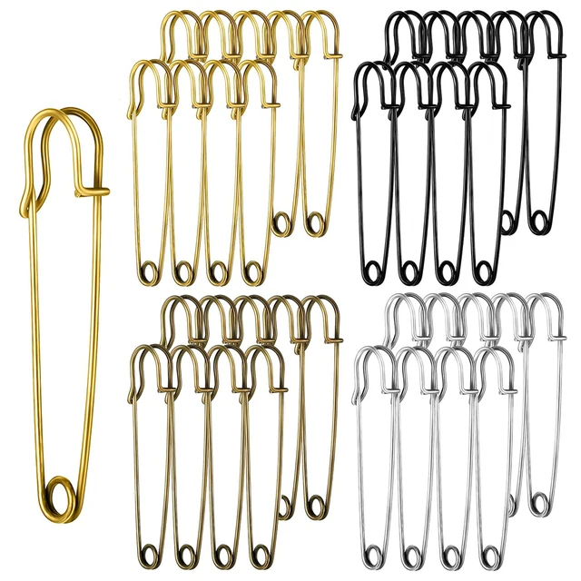 10 Spille Da Balia Grandi In Acciaio Inox – 7,6 Cm – Extra Large, Robust, Antiruggine, Per Vestiti, Pelle, Tela, Coperte, Artigianato, Kilt (Argento) - 3